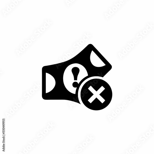 Payment Failed Alert Vector Silhouette Icon Design