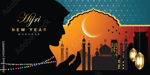 Islamic graphic design for holy Mubarak, ramadan, eid, Al Adha, hajj, arafah, hariraya, Mawlid al-Nabi, ai-fitr, adulfitri and Hijri new yeaar. Literally Background with muslim illuminated lamp. 