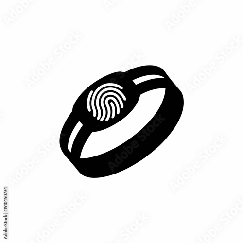 Smart Biometric Wearable Icon Vector Silhouette