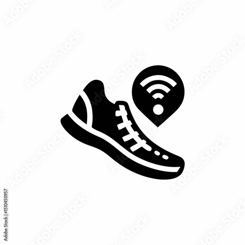 Smart Fitness Gear Icon Running Shoe With Sensor