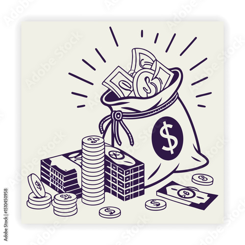 Business and Economy Sketch Elements
