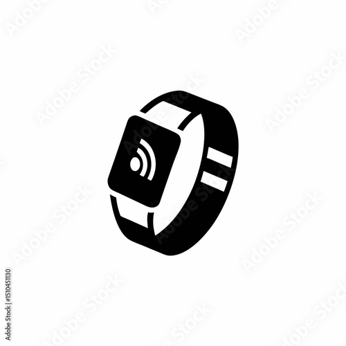 Smart Wearable Device Vector Silhouette Icon Design