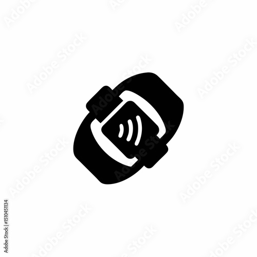 Smart Wearable Device Vector Silhouette Icon Design