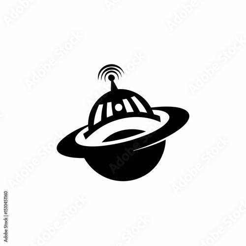 Space Colony Technology Icon Dome Structure On Planet