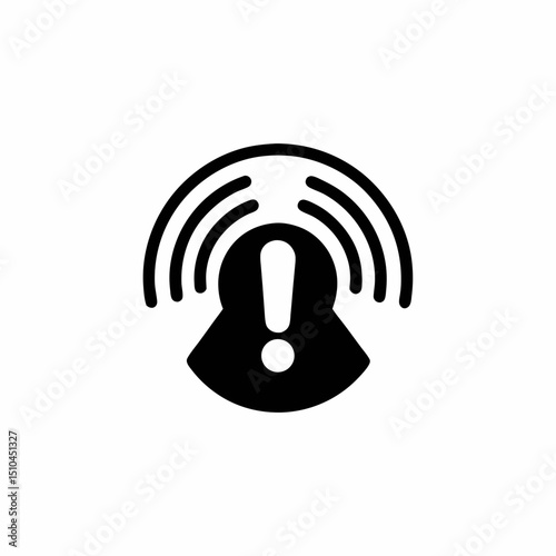 Tech Based Emergency Alert Icon Exclamation Mark Signal