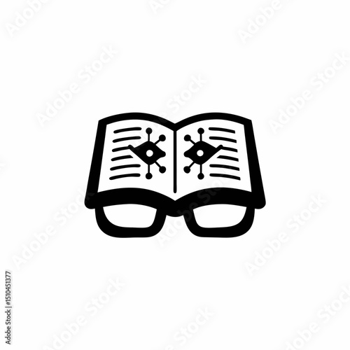 Tech Enhanced Glasses For Reading Icon Open Book Display