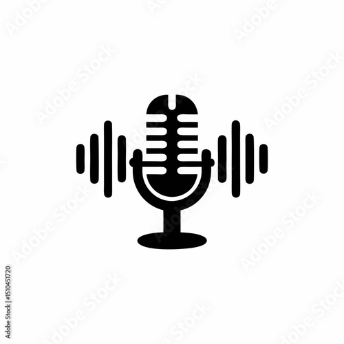 Voice Recognition Interface Vector Silhouette Icon