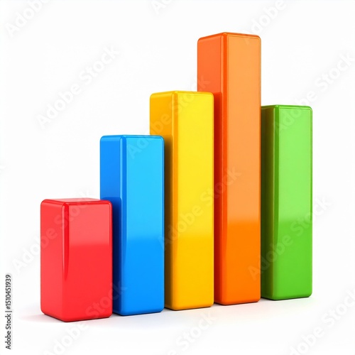 Free Download Colorful 3D Bar Graph Showing Ascending Data - GFXLoad