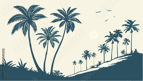 tropical palm trees
