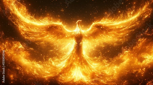 Fiery Phoenix Soaring