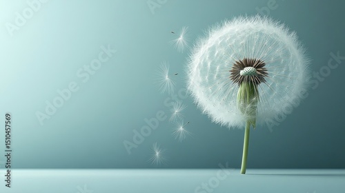 Fluffy dandelion seed head