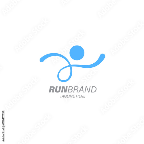 Dynamic Abstract Running Logo Vector, Modern Sports Brand Identity Icon. Minimalist Abstract Runner Logo, Isolated Illustration Badge.