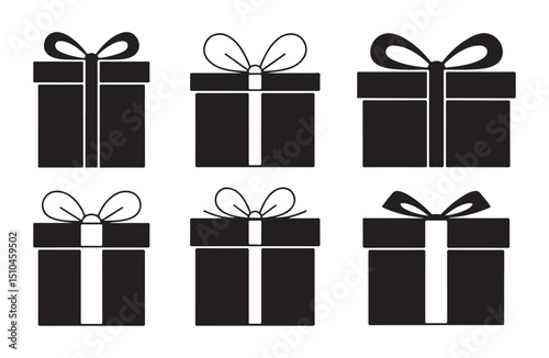 Simple and clean gift box illustrations for festive designs.