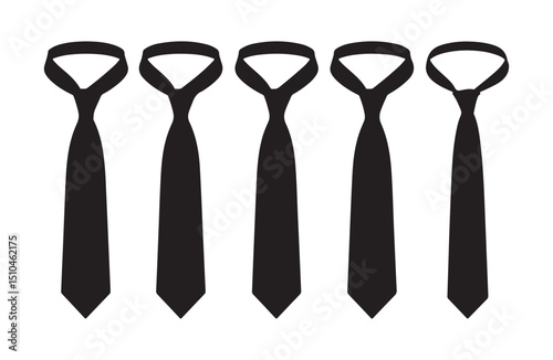 Elegant neckwear collection of black formal ties.