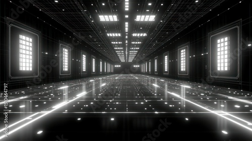 Futuristic digital corridor