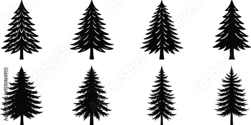 "Forest Tree Black Icon Set"
