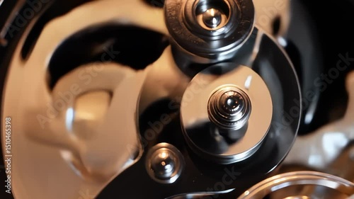 Wallpaper Mural Close Up of Spinning Precision Metal Gears in Warm Light Torontodigital.ca
