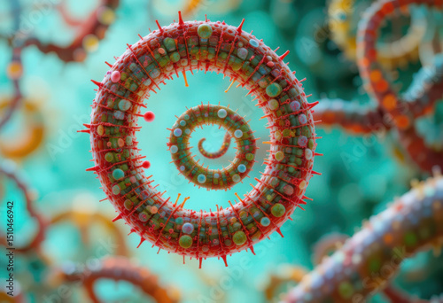 Intricate spiral patterns showcase vibrant colors and textures in this stunning abstract design