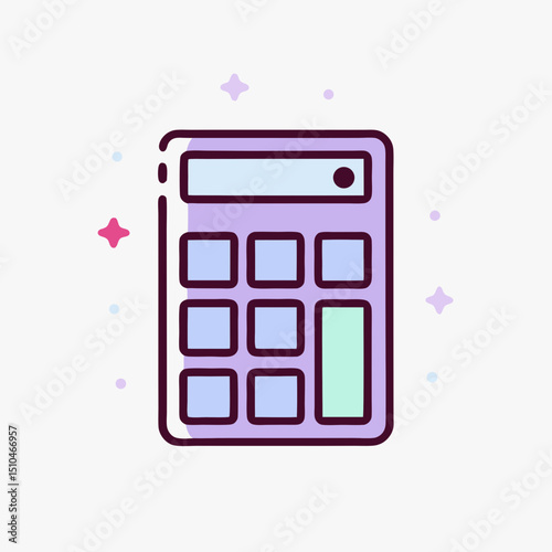 Cute Calculator Icon - Math and Finance Tool Symbol