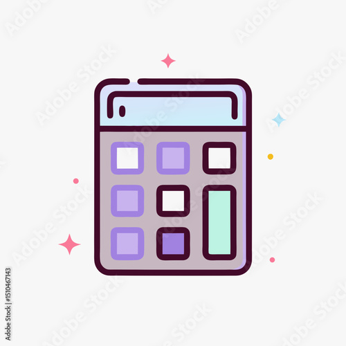 Cute Calculator Icon - Math and Finance Tool Symbol
