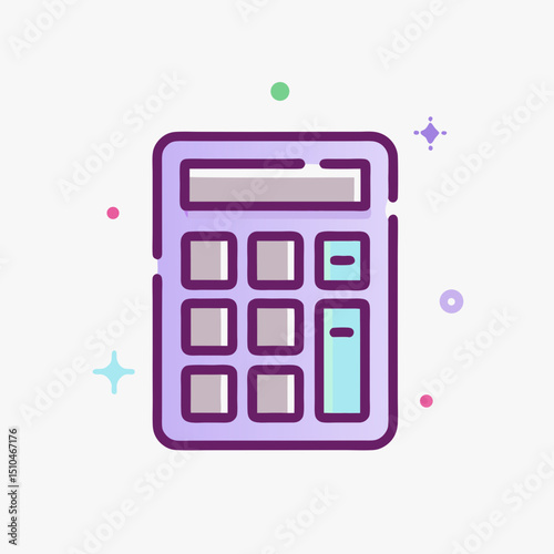 Cute Calculator Icon - Math and Finance Tool Symbol