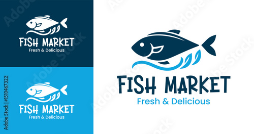 Fresh Fish Market Logo Seafood Branding for Fresh Products