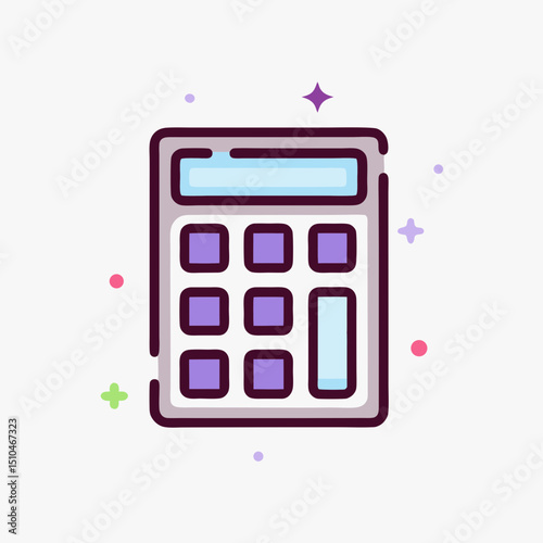 Cute Calculator Icon - Math and Finance Tool Symbol