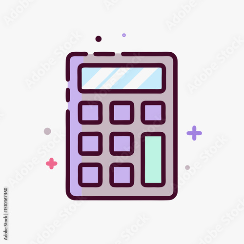 Cute Calculator Icon - Math and Finance Tool Symbol