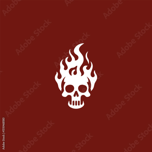 Skull burning logo