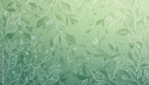 Wallpaper Mural Eco-Friendly Presentation Background Light Green Minimalist Leaf Pattern Torontodigital.ca