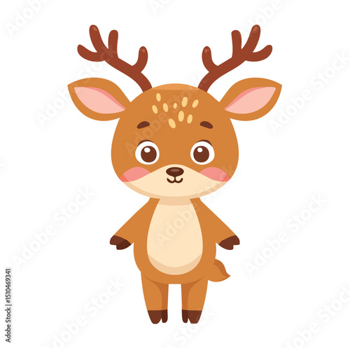 Adorable cartoon baby deer cute animal illustration