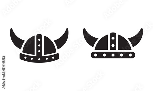 Horned Viking Helmet Silhouettes