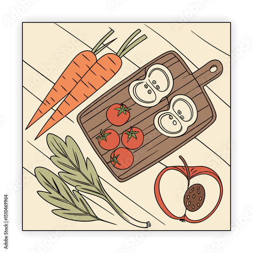 Cute Food and Drink Doodle Elements
