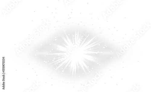 Bright light beam explosion isolated on transparent background radiating energy and sparkles for festive designs png