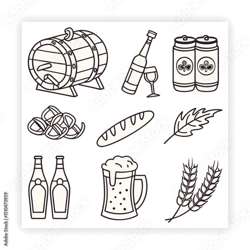 Cute Food and Drink Doodle Elements