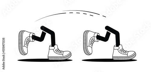 Simple Cartoon Legs Running Animation Sequence