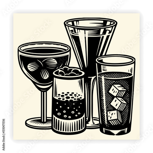 Cute Food and Drink Doodle Elements