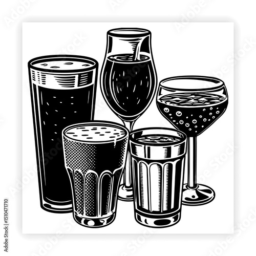 Cute Food and Drink Doodle Elements