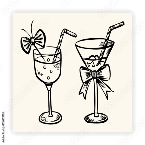Cute Food and Drink Doodle Elements
