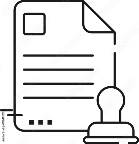 Notary Line Icon