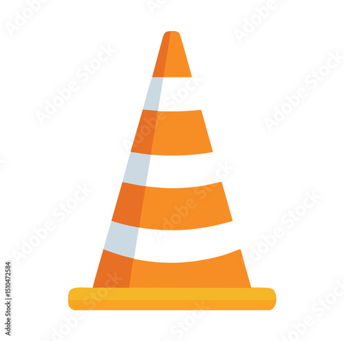 Traffic cone safety construction warning sign