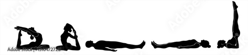 Serene Yoga Pose: Silhouette of a Person in Child's Pose (Balasana) for Relaxation and Calm.
