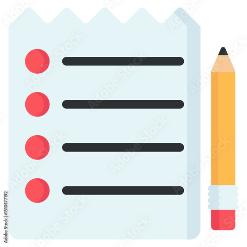 Checklist Paper Notepad Planning Tasklist To Do List Pencil Icon Illustration