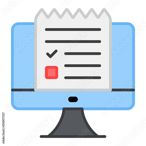 Online Payment Confirmation Checklist Computer Screen Icon
