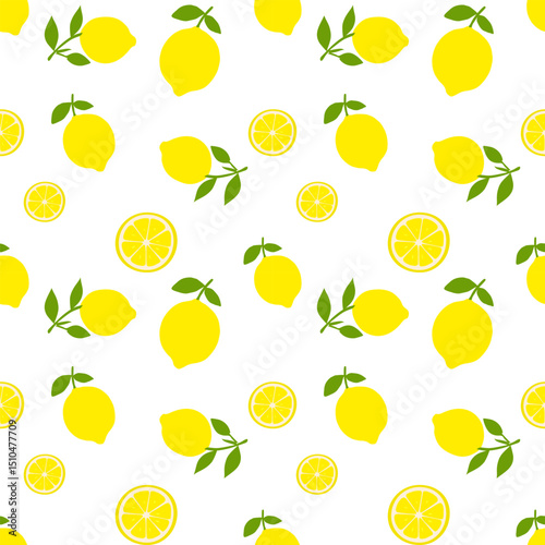 seamless cheerful lemons pattern for summery vibes