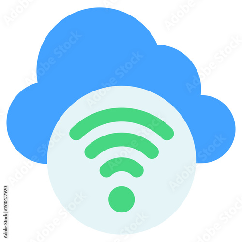Cloud Computing Wireless Network Connection Icon Symbol