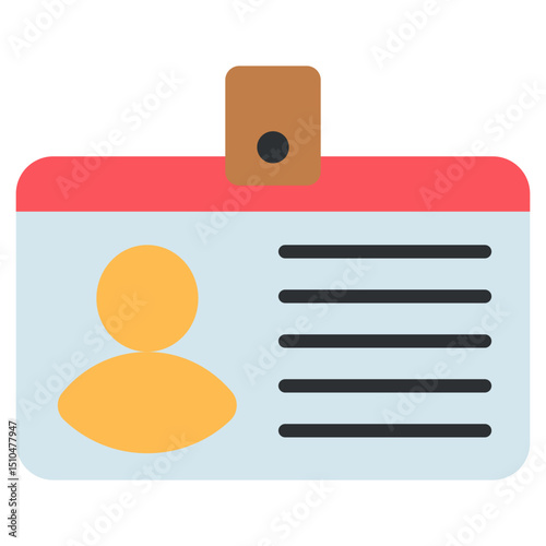 Simple Clean Modern ID Card Badge Design Template Illustration