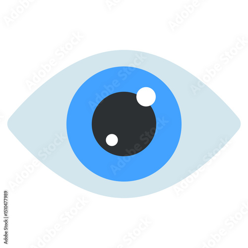 Bright Blue Eye Icon Illustration Medical Vision Healthcare Design Element