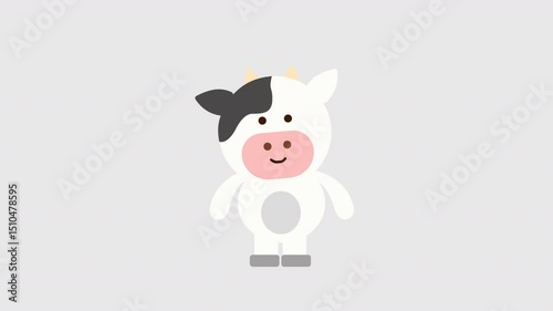 Cute Cartoon Pig Character Alpha Animation