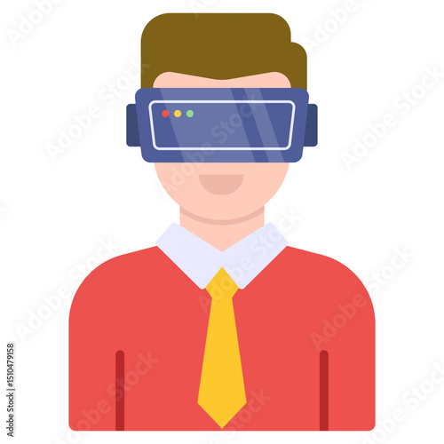 Happy Man Experiencing Immersive Virtual Reality Headset Technology